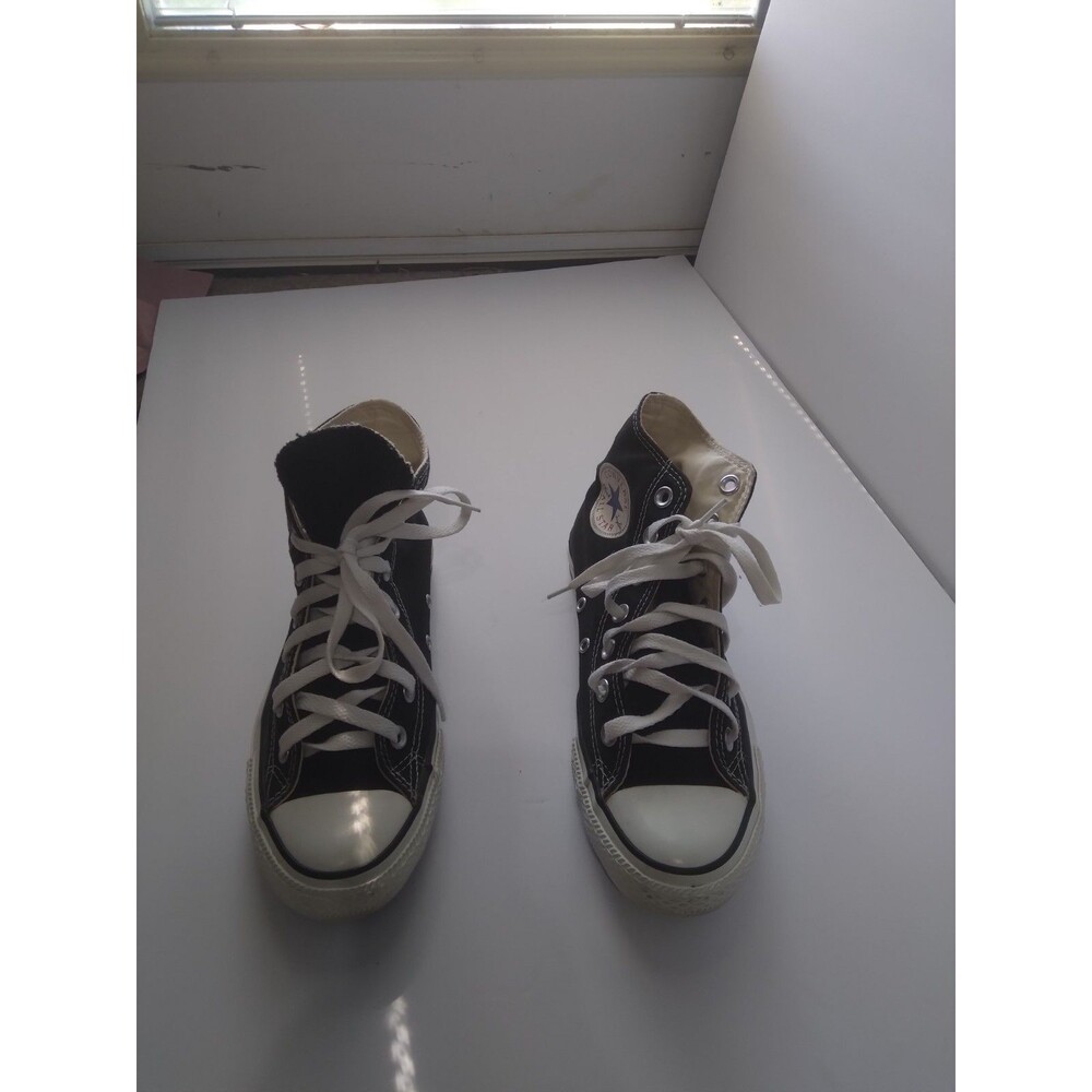 Converse Black and White High Top Lace Up Sneakers Mens 5 womens 7 - Picture 6 of 11